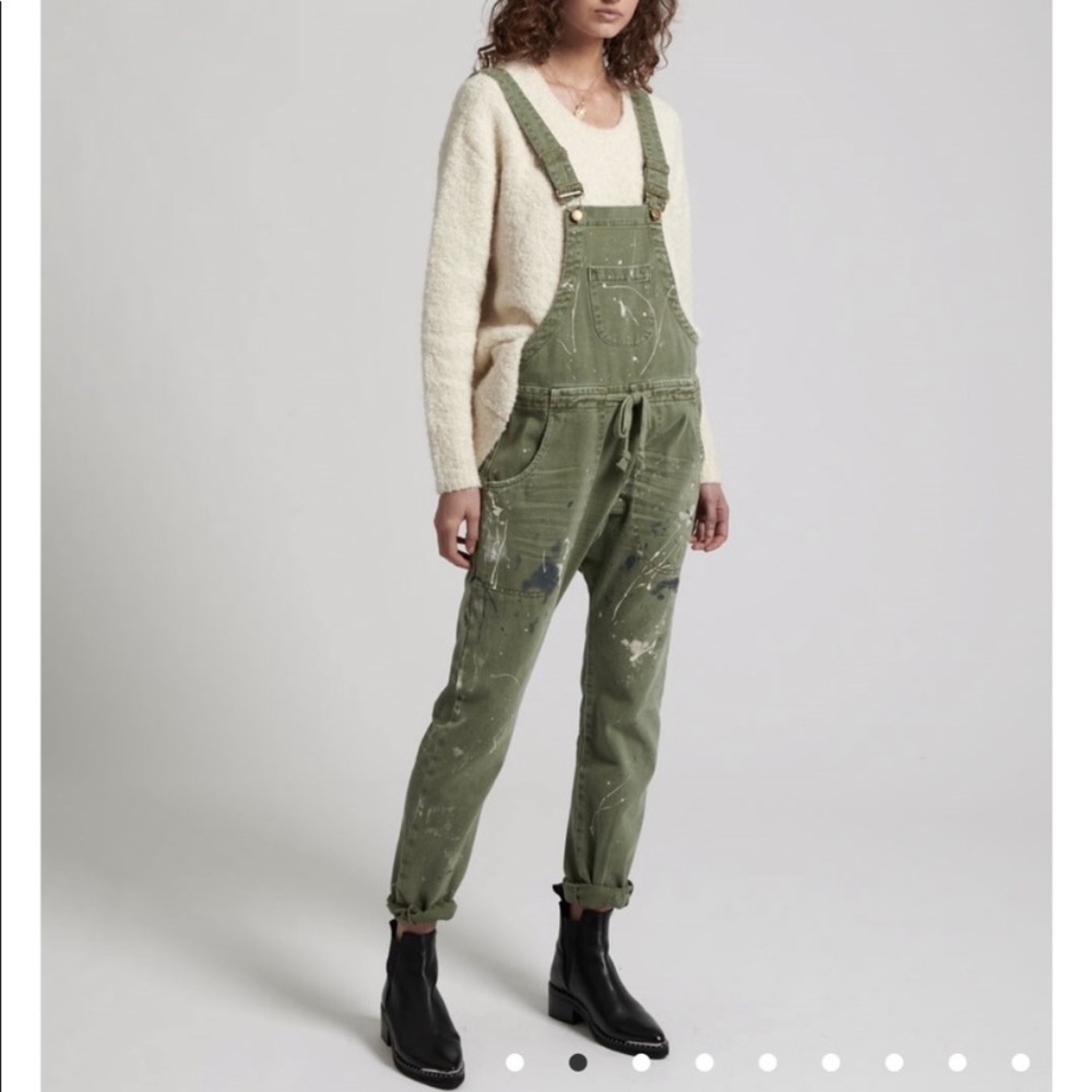 One Teaspoon Khaki Oversized Overalls
